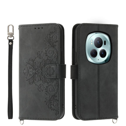 Skin Feel Flowers Embossed Wallet Leather Phone Case, For Honor X60i, For Honor X6b, For Honor 200 Lite Global, For Honor Magic6 Pro