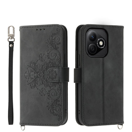 Skin Feel Flowers Embossed Wallet Leather Phone Case, For Honor X60i, For Honor X6b, For Honor 200 Lite Global, For Honor Magic6 Pro