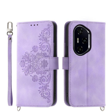 Skin Feel Flowers Embossed Wallet Leather Phone Case, For Honor 300 Pro / 300 Ultra, For Honor X60i, For Honor X6b, For Honor 200 Lite Global