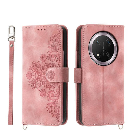 Skin Feel Flowers Embossed Wallet Leather Phone Case, For Honor 400 Global 156.5mm, For Honor X8c 4G, For Honor X9c Global / Magic7 Lite, For Honor 300 Pro / 300 Ultra