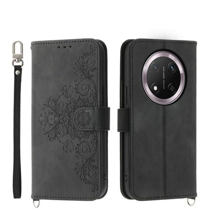 Skin Feel Flowers Embossed Wallet Leather Phone Case, For Honor 400 Global 156.5mm, For Honor X8c 4G, For Honor X9c Global / Magic7 Lite, For Honor 300 Pro / 300 Ultra