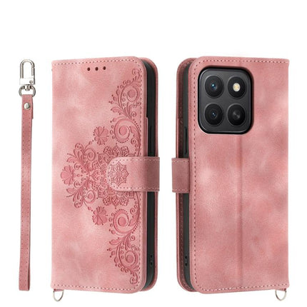 Skin Feel Flowers Embossed Wallet Leather Phone Case, For Honor 400 Global 156.5mm, For Honor X8c 4G, For Honor X9c Global / Magic7 Lite, For Honor 300 Pro / 300 Ultra