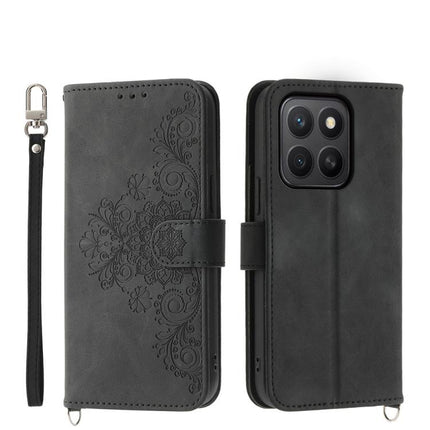 Skin Feel Flowers Embossed Wallet Leather Phone Case, For Honor 400 Global 156.5mm, For Honor X8c 4G, For Honor X9c Global / Magic7 Lite, For Honor 300 Pro / 300 Ultra