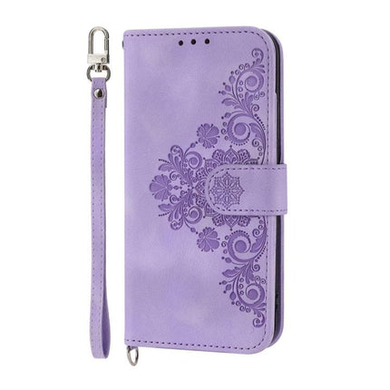 Skin Feel Flowers Embossed Wallet Leather Phone Case, For Honor 400 Lite Global, For Honor 400 Global 156.5mm, For Honor X8c 4G, For Honor X9c Global / Magic7 Lite