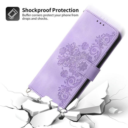 Skin Feel Flowers Embossed Wallet Leather Phone Case, For Honor 400 Lite Global, For Honor 400 Global 156.5mm, For Honor X8c 4G, For Honor X9c Global / Magic7 Lite