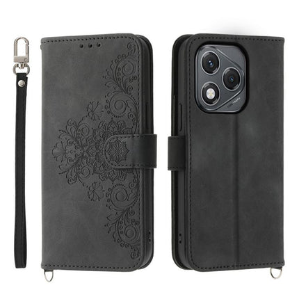Skin Feel Flowers Embossed Wallet Leather Phone Case, For Honor X9d 5G / X70 5G, For Honor X6c 4G / X5b / X5b Plus, For Honor 400 Pro Global 160.8mm, For Honor 400 Lite Global