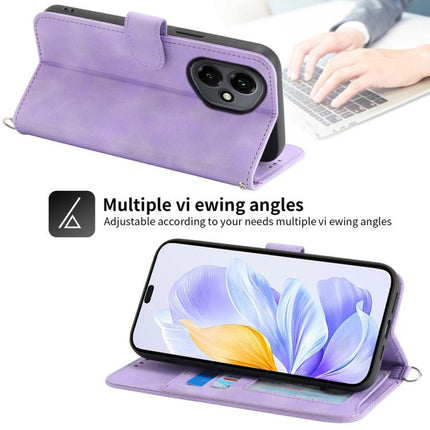 Skin Feel Flowers Embossed Wallet Leather Phone Case, For Honor 400 Global 156.5mm, For Honor X8c 4G, For Honor X9c Global / Magic7 Lite, For Honor 300 Pro / 300 Ultra