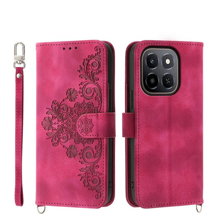 Skin Feel Flowers Embossed Wallet Leather Phone Case, For Honor X9d 5G / X70 5G, For Honor X6c 4G / X5b / X5b Plus, For Honor 400 Pro Global 160.8mm, For Honor 400 Lite Global