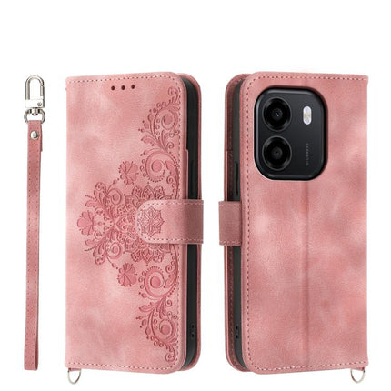 Skin Feel Flowers Embossed Wallet Leather Phone Case, For Honor 600 Global / 600 Pro Global, For Honor X9d 5G / X70 5G, For Honor X6c 4G / X5b / X5b Plus, For Honor 400 Pro Global 160.8mm