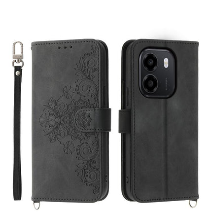 Skin Feel Flowers Embossed Wallet Leather Phone Case, For Honor 600 Global / 600 Pro Global, For Honor X9d 5G / X70 5G, For Honor X6c 4G / X5b / X5b Plus, For Honor 400 Pro Global 160.8mm