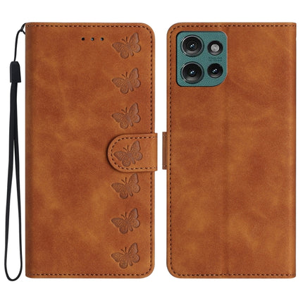 Seven Butterflies Embossed Leather Phone Case