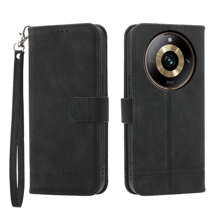 Dierfeng Dream Line TPU Hybrid PU Leather Phone Case, For Realme 11 5G, For Realme 11 Pro 5G / 11 Pro+ 5G