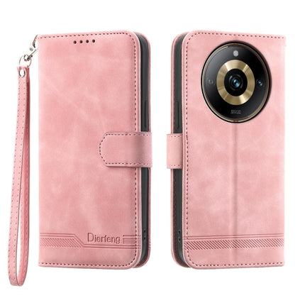Dierfeng Dream Line TPU Hybrid PU Leather Phone Case, For Realme 11 5G, For Realme 11 Pro 5G / 11 Pro+ 5G