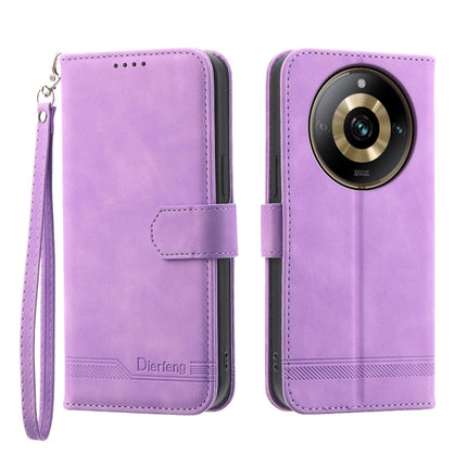 Dierfeng Dream Line TPU Hybrid PU Leather Phone Case, For Realme 11 5G, For Realme 11 Pro 5G / 11 Pro+ 5G
