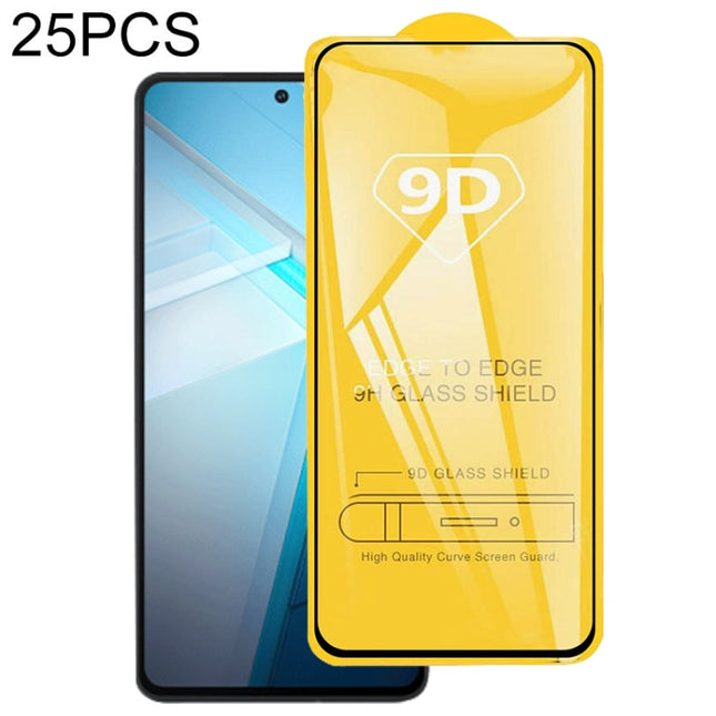 25pcs 9D Full Glue Screen Tempered Glass Film, For vivo iQOO 11S, For vivo Y35+ / Y36 India / Y35m+, For vivo Y35 (25 PCS)