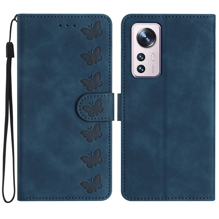 Seven Butterflies Embossed Leather Phone Case, For Xiaomi Redmi 13C 4G, For Xiaomi 12 Lite, For Xiaomi 12 Pro, For Xiaomi 12T / 12T Pro