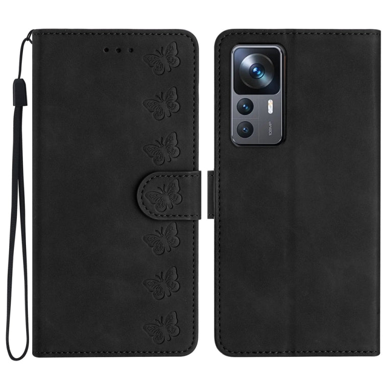 Seven Butterflies Embossed Leather Phone Case, For Xiaomi Redmi 13C 4G, For Xiaomi 12 Lite, For Xiaomi 12 Pro, For Xiaomi 12T / 12T Pro