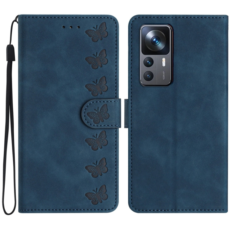 Seven Butterflies Embossed Leather Phone Case, For Xiaomi Redmi 13C 4G, For Xiaomi 12 Lite, For Xiaomi 12 Pro, For Xiaomi 12T / 12T Pro