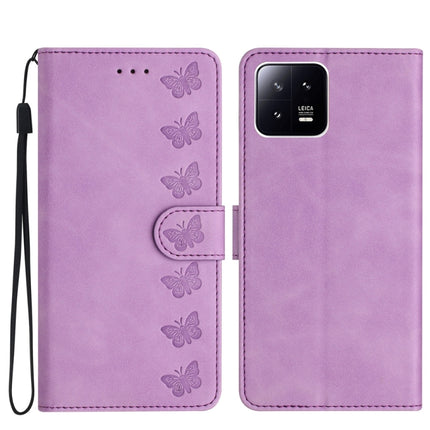 Seven Butterflies Embossed Leather Phone Case, For Xiaomi Redmi Note 12 5G Global, For Xiaomi 13 Pro, For Xiaomi 13, For Xiaomi 12T / 12T Pro