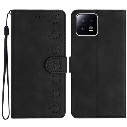Seven Butterflies Embossed Leather Phone Case, For Xiaomi Redmi Note 12 5G Global, For Xiaomi 13 Pro, For Xiaomi 13, For Xiaomi 12T / 12T Pro