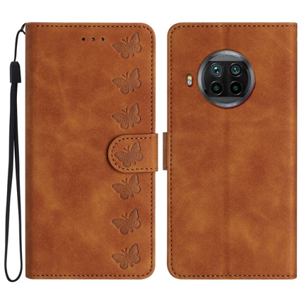 Seven Butterflies Embossed Leather Phone Case, For Xiaomi Redmi Note 9 5G / Note 9T, For Xiaomi Mi 10T Lite, For Xiaomi Mi 10T / 10T Pro, For Xiaomi Redmi 9A