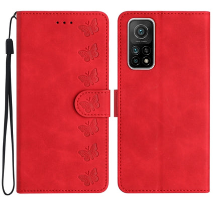 Seven Butterflies Embossed Leather Phone Case, For Xiaomi Redmi Note 9 5G / Note 9T, For Xiaomi Mi 10T Lite, For Xiaomi Mi 10T / 10T Pro, For Xiaomi Redmi 9A