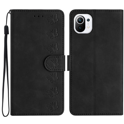 Seven Butterflies Embossed Leather Phone Case, For Xiaomi Redmi 13C 4G, For Xiaomi 13T, For Xiaomi Mi 11 Lite, For Xiaomi Redmi Note 12 Pro 5G Global