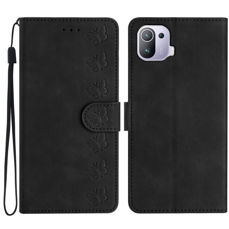 Seven Butterflies Embossed Leather Phone Case, For Xiaomi 13, For Xiaomi 13 Pro, For Xiaomi 13T, For Xiaomi Mi 11 Pro