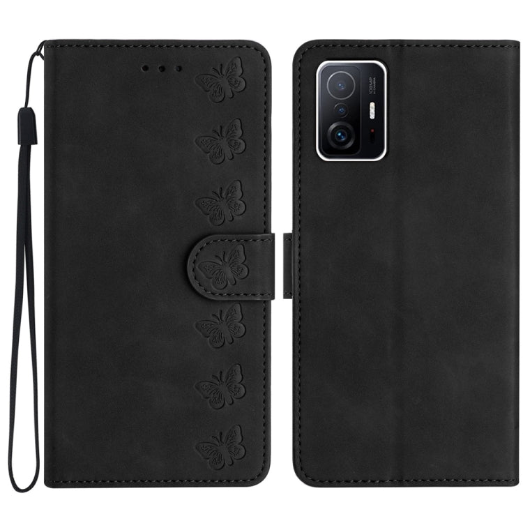 Seven Butterflies Embossed Leather Phone Case, For Xiaomi 11T / 11T Pro, For Xiaomi Redmi 9, For Xiaomi Redmi 9A, For Xiaomi Redmi 9C