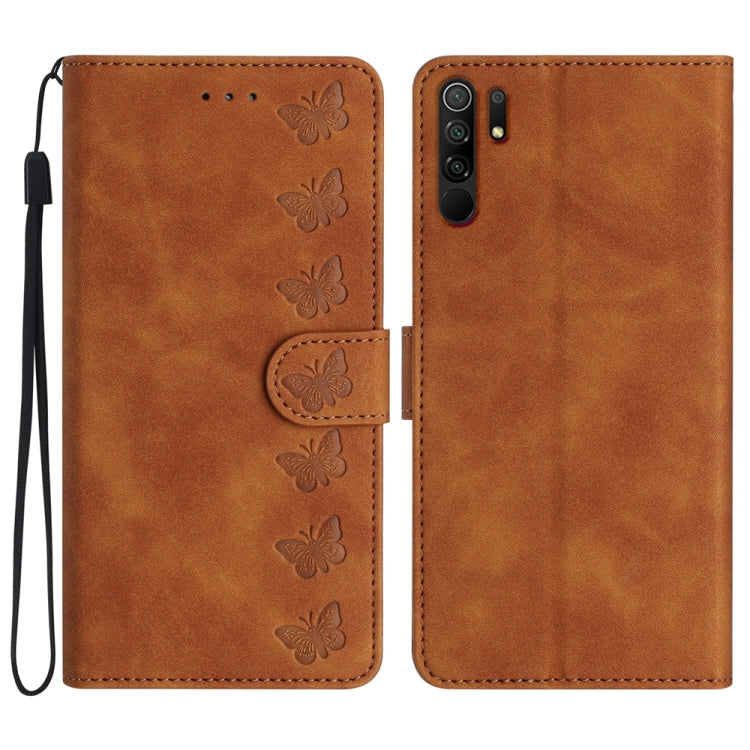 Seven Butterflies Embossed Leather Phone Case, For Xiaomi 11T / 11T Pro, For Xiaomi Redmi 9, For Xiaomi Redmi 9A, For Xiaomi Redmi 9C