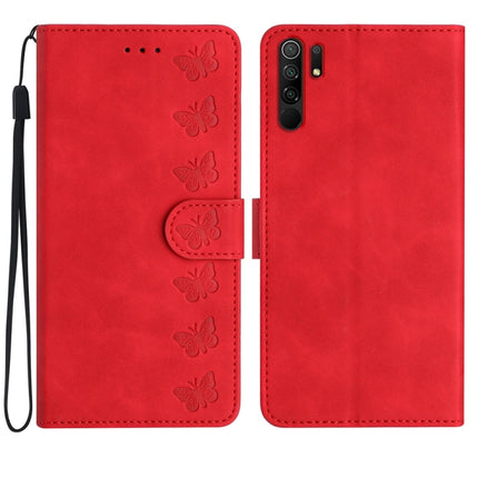 Seven Butterflies Embossed Leather Phone Case, For Xiaomi Redmi Note 10 5G, For Xiaomi Redmi 9A, For Xiaomi Redmi 9, For Xiaomi Redmi 9C