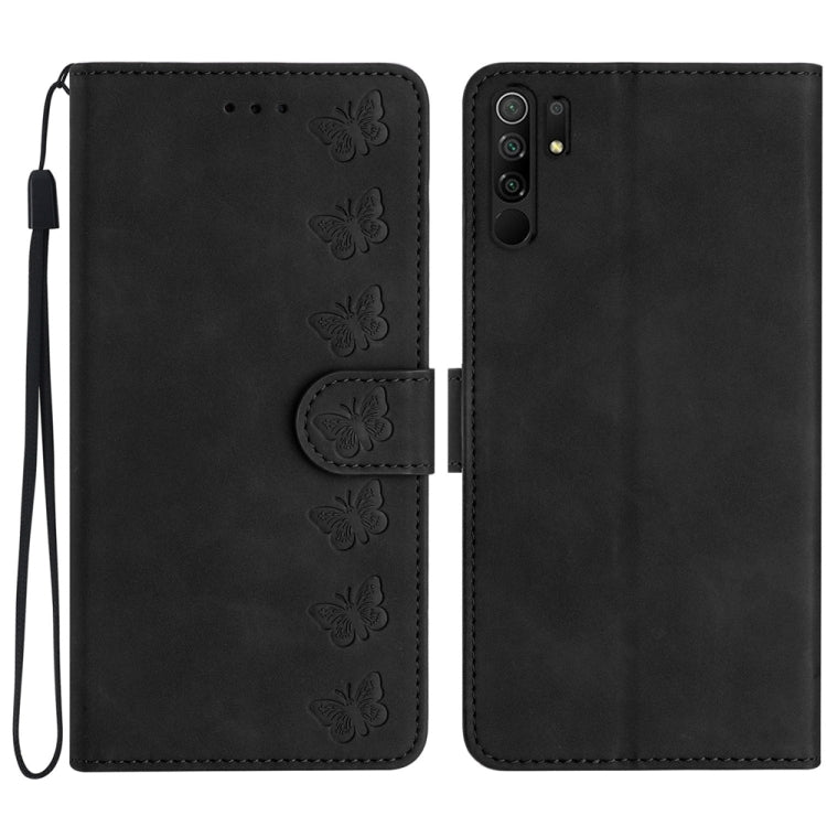 Seven Butterflies Embossed Leather Phone Case, For Xiaomi 11T / 11T Pro, For Xiaomi Redmi 9, For Xiaomi Redmi 9A, For Xiaomi Redmi 9C