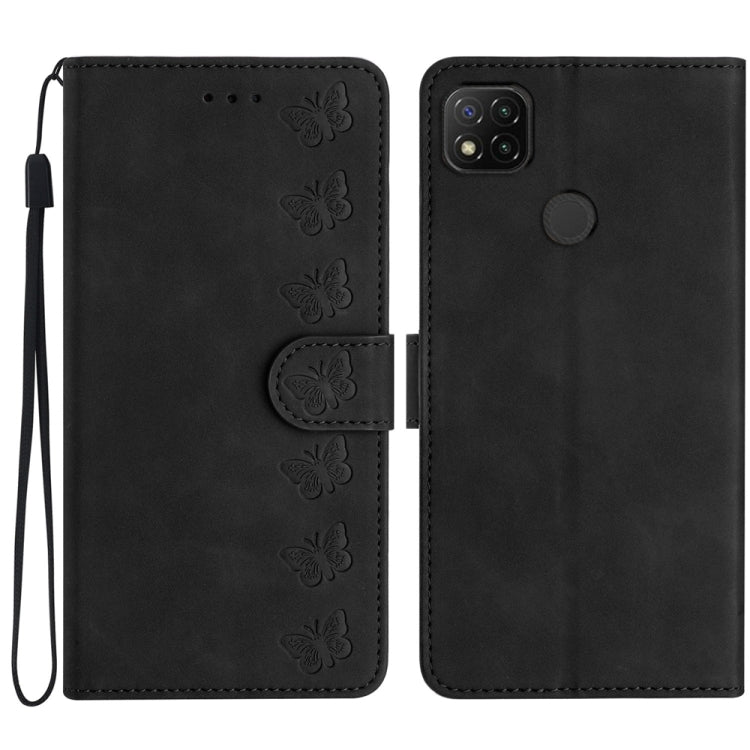 Seven Butterflies Embossed Leather Phone Case, For Xiaomi 11T / 11T Pro, For Xiaomi Redmi 9, For Xiaomi Redmi 9A, For Xiaomi Redmi 9C