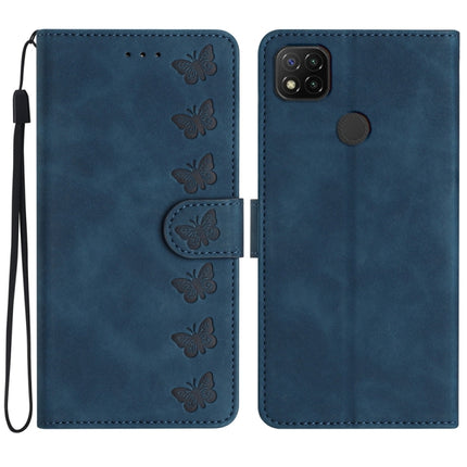 Seven Butterflies Embossed Leather Phone Case, For Xiaomi Redmi Note 10 5G, For Xiaomi Redmi 9A, For Xiaomi Redmi 9, For Xiaomi Redmi 9C
