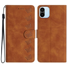 Seven Butterflies Embossed Leather Phone Case, For Xiaomi Redmi A1, For Xiaomi Redmi Note 8T, For Xiaomi Redmi Note 10 5G, For Xiaomi Redmi Note 11 Pro 5G Global