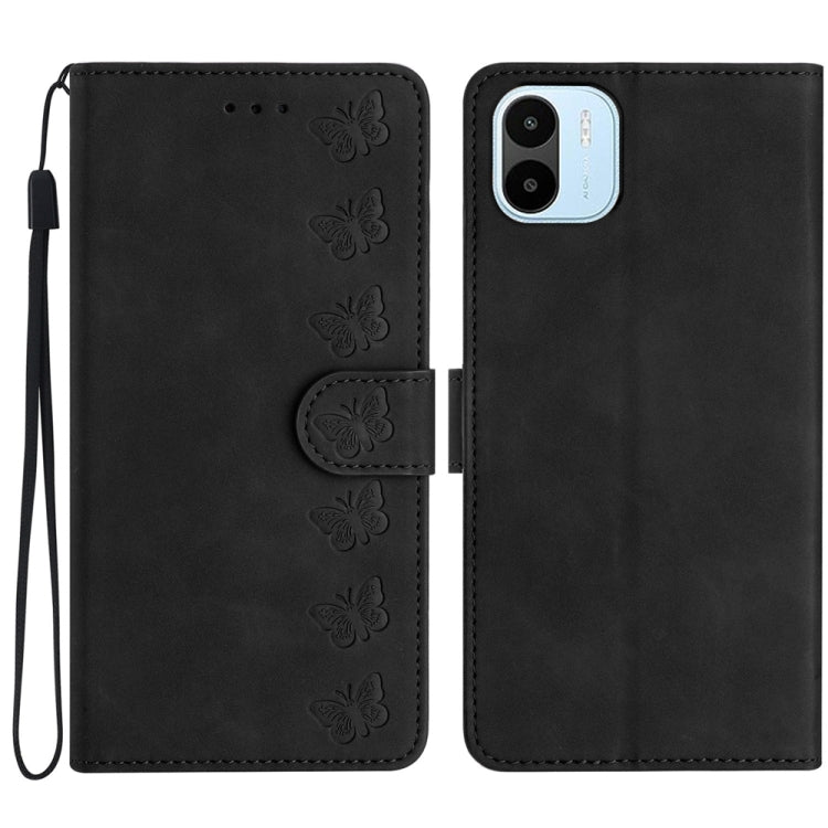 Seven Butterflies Embossed Leather Phone Case, For Xiaomi Redmi A1, For Xiaomi Redmi Note 8T, For Xiaomi Redmi Note 10 5G, For Xiaomi Redmi Note 11 Pro 5G Global