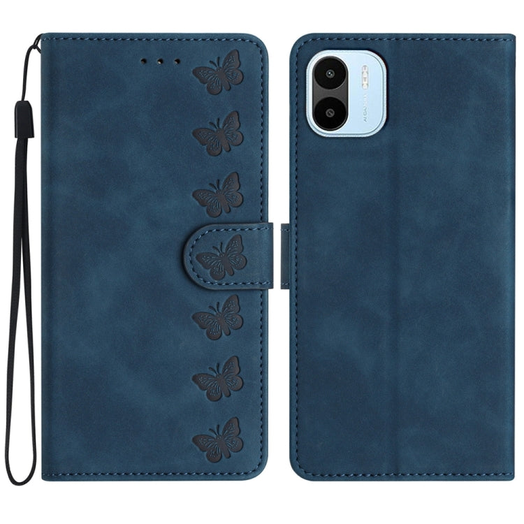Seven Butterflies Embossed Leather Phone Case, For Xiaomi Redmi A1, For Xiaomi Redmi Note 8T, For Xiaomi Redmi Note 10 5G, For Xiaomi Redmi Note 11 Pro 5G Global