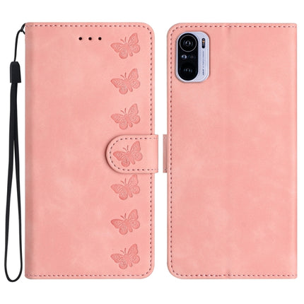 Seven Butterflies Embossed Leather Phone Case, For Xiaomi Redmi Note 10 5G, For Xiaomi Redmi Note 10 4G, For Xiaomi Redmi Note 10 Pro, For Xiaomi Redmi K40