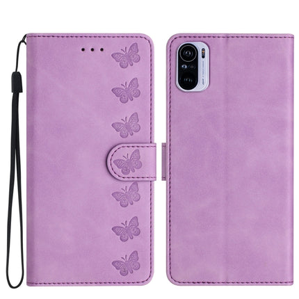 Seven Butterflies Embossed Leather Phone Case, For Xiaomi Redmi Note 10 5G, For Xiaomi Redmi Note 10 4G, For Xiaomi Redmi Note 10 Pro, For Xiaomi Redmi K40