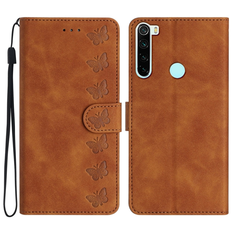 Seven Butterflies Embossed Leather Phone Case, For Xiaomi Redmi A1, For Xiaomi Redmi Note 8T, For Xiaomi Redmi Note 10 5G, For Xiaomi Redmi Note 11 Pro 5G Global