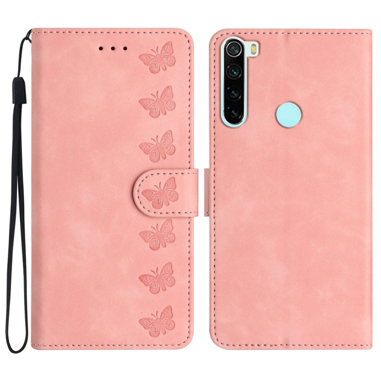 Seven Butterflies Embossed Leather Phone Case, For Xiaomi Redmi A1, For Xiaomi Redmi Note 8T, For Xiaomi Redmi Note 10 5G, For Xiaomi Redmi Note 11 Pro 5G Global
