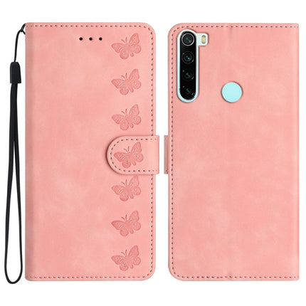 Seven Butterflies Embossed Leather Phone Case, For Xiaomi Redmi Note 8T