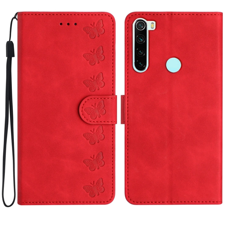 Seven Butterflies Embossed Leather Phone Case, For Xiaomi Redmi A1, For Xiaomi Redmi Note 8T, For Xiaomi Redmi Note 10 5G, For Xiaomi Redmi Note 11 Pro 5G Global