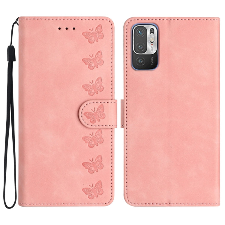 Seven Butterflies Embossed Leather Phone Case, For Xiaomi Redmi A1, For Xiaomi Redmi Note 8T, For Xiaomi Redmi Note 10 5G, For Xiaomi Redmi Note 11 Pro 5G Global