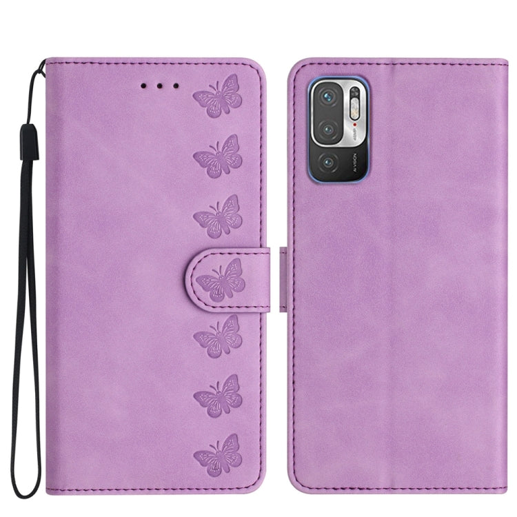 Seven Butterflies Embossed Leather Phone Case, For Xiaomi Redmi A1, For Xiaomi Redmi Note 8T, For Xiaomi Redmi Note 10 5G, For Xiaomi Redmi Note 11 Pro 5G Global