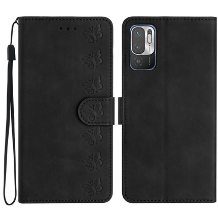 Seven Butterflies Embossed Leather Phone Case, For Xiaomi Redmi Note 10 5G, For Xiaomi Redmi Note 10 4G, For Xiaomi Redmi Note 10 Pro, For Xiaomi Redmi K40