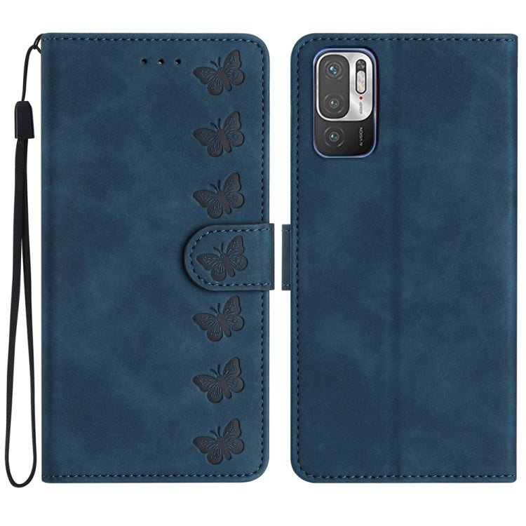 Seven Butterflies Embossed Leather Phone Case, For Xiaomi Redmi A1, For Xiaomi Redmi Note 8T, For Xiaomi Redmi Note 10 5G, For Xiaomi Redmi Note 11 Pro 5G Global