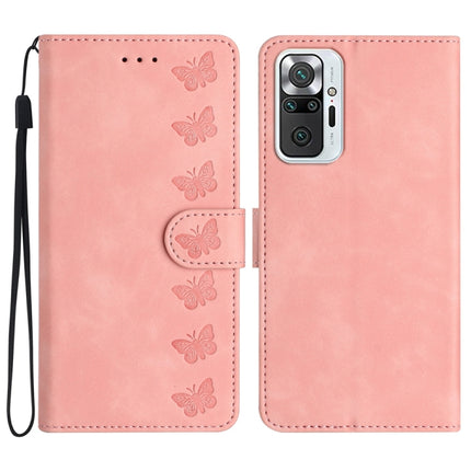 Seven Butterflies Embossed Leather Phone Case, For Xiaomi Redmi Note 10 5G, For Xiaomi Redmi Note 10 4G, For Xiaomi Redmi Note 10 Pro, For Xiaomi Redmi K40