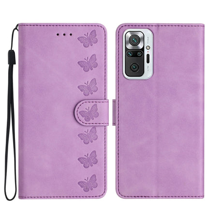 Seven Butterflies Embossed Leather Phone Case, For Xiaomi Redmi Note 10 5G, For Xiaomi Redmi Note 10 4G, For Xiaomi Redmi Note 10 Pro, For Xiaomi Redmi K40