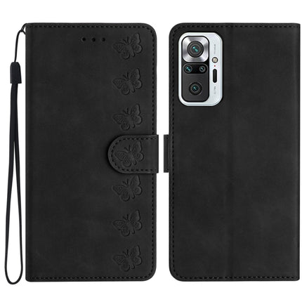 Seven Butterflies Embossed Leather Phone Case, For Xiaomi Redmi Note 10 5G, For Xiaomi Redmi Note 10 4G, For Xiaomi Redmi Note 10 Pro, For Xiaomi Redmi K40
